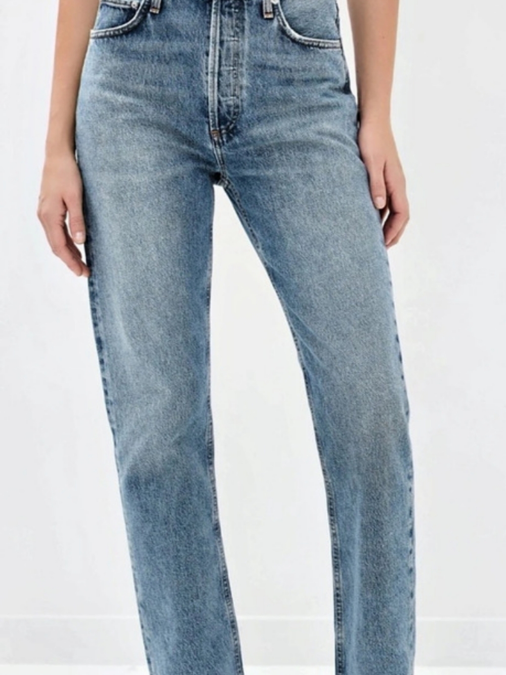 AGOLDE 90's Pinch Waist High Rise Straight Jean Jeans in Blue